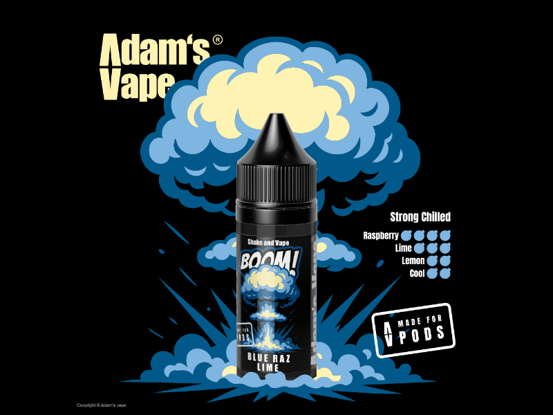 Příchuť Adams Vape BOOM! Shake and Vape Blue Razz Lime